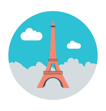Eyfel Kulesi renkli vektör simgesi 