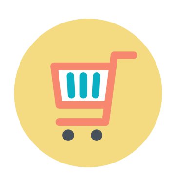 Alışveriş arabası renkli vektör simgesi