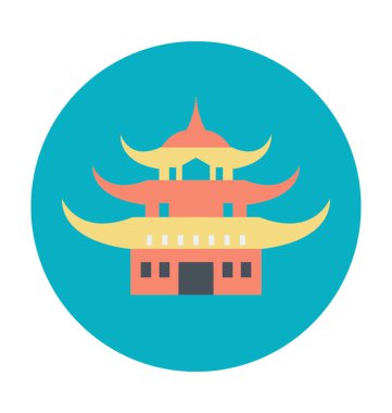 Pagoda vektör çizim renkli