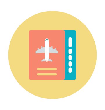 Hava bilet renkli vektör simgesi 