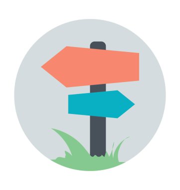 Signpost Colored Vector Icon  clipart