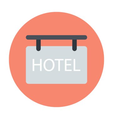 Hotel Sign vektör çizim renkli
