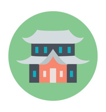 Pagoda vektör çizim renkli