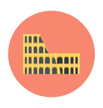 Coliseum renkli vektör simgesi