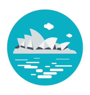 Sydney Opera House renkli vektör simgesi 
