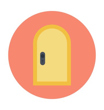 Kapalı kapının renkli vektör simgesi