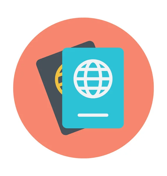 Pasaporte Icono Vector Color — Archivo Imágenes Vectoriales