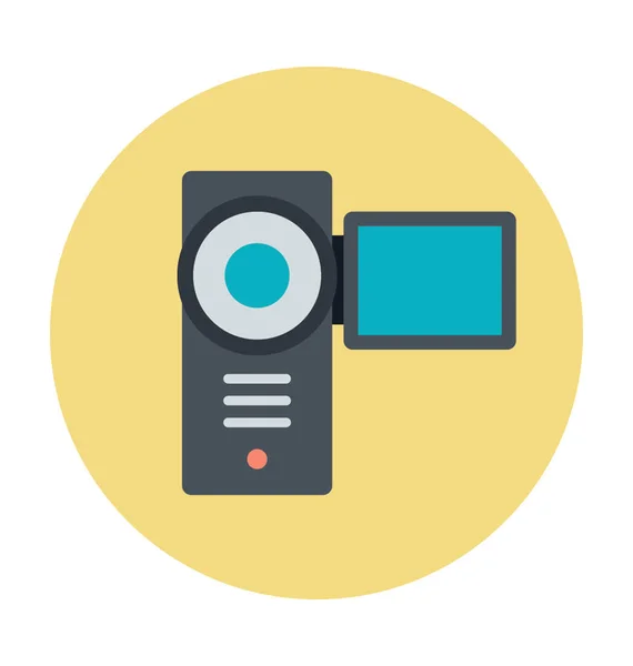 Video Kamera Renkli Vektör Simgesi — Stok Vektör