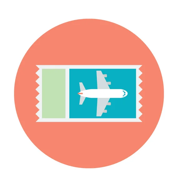 Air Ticket Colored Vector Icon — Stock Vector