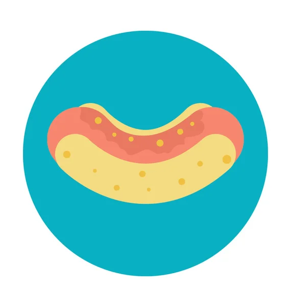 Hot Dog Colored Vector Icon — Stock Vector