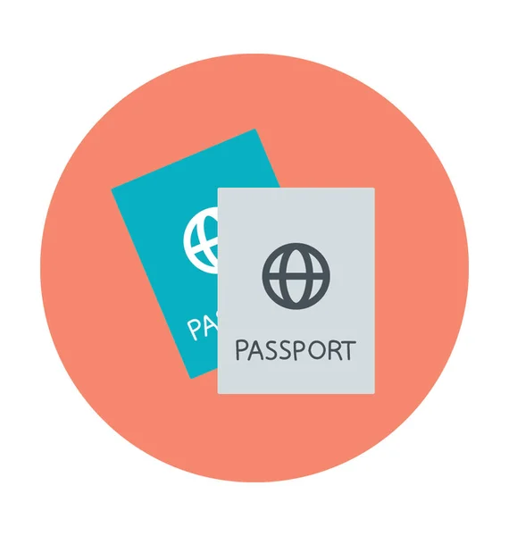 Ikona Kolorowy Wektor Passport — Wektor stockowy