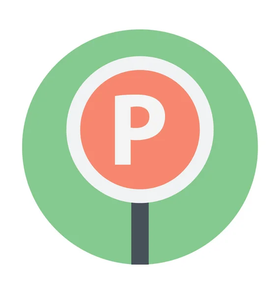Parking Znak Kolorowych Ilustracji Wektorowych — Wektor stockowy