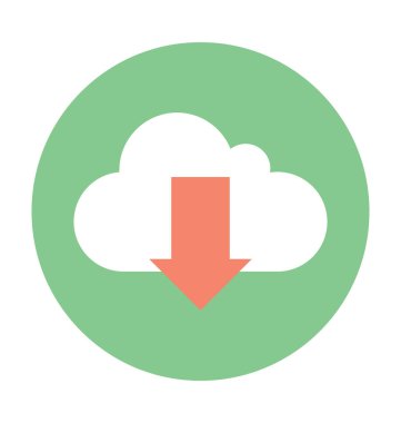 İndirme renkli vektör simge bulut 