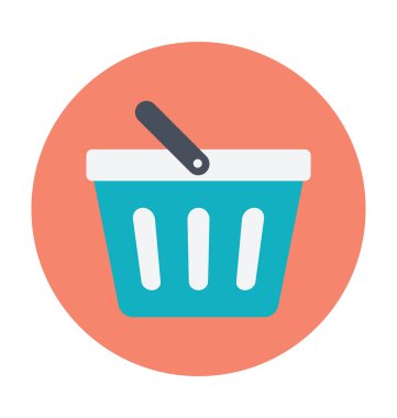 Alışveriş sepeti renkli vektör simgesi