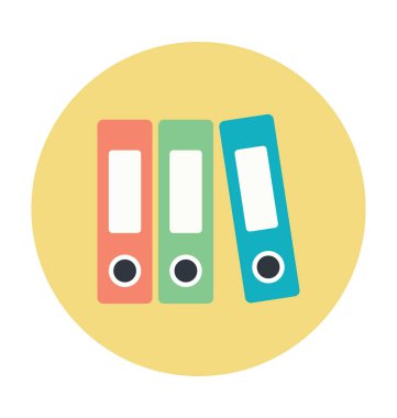 Dosya klasörleri renkli vektör simgesi 