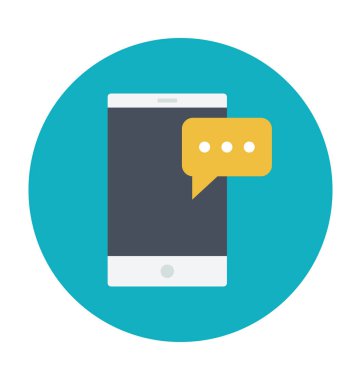 Mobil iletişim renkli vektör simgesi