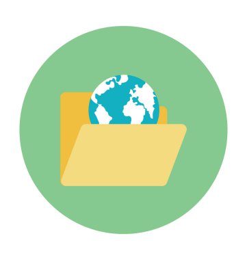 Dünya çapında oluşumlar içinde renkli vektör simgesi 