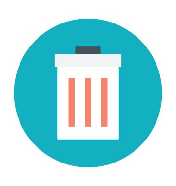 Çöp Kovası renkli vektör simgesi