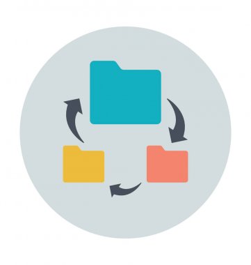 Klasör paylaşımı renkli vektör simgesi