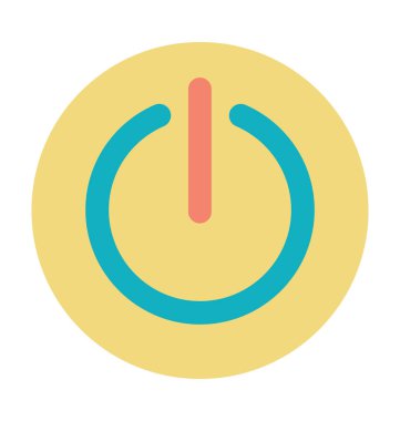 Güç düğmesi renkli vektör simgesi