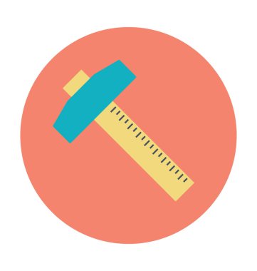 Cetvel serin renkli vektör simgesi