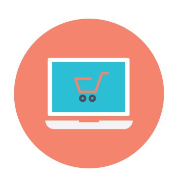 Online alışveriş renkli vektör simgesi