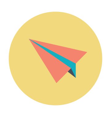 Kağıt Uçak renkli vektör simgesi