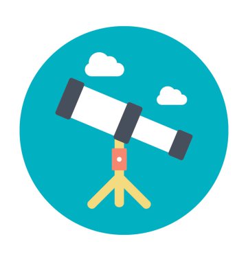 Teleskop renkli renkli vektör simgesi