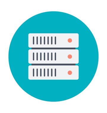 Renkli renkli vektör simge barındıran sunucu