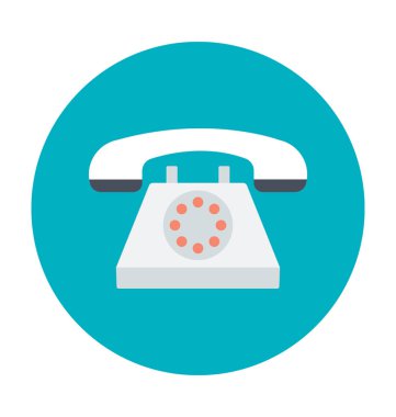 Retro telefon renkli renkli vektör simgesi