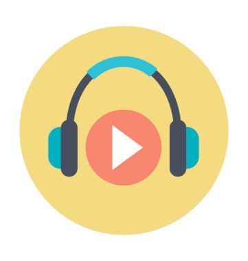 Kulaklık renkli vektör simgesi