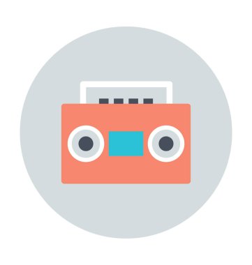 Boombox renkli vektör simgesi