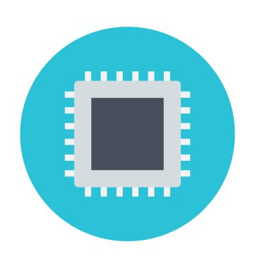 İşlemci çip renkli vektör simgesi