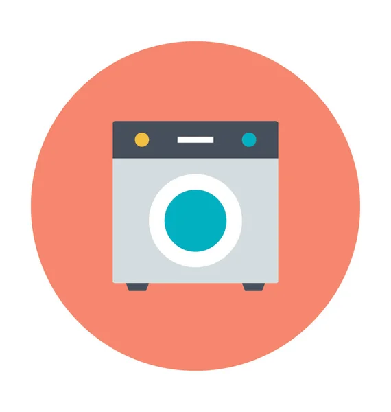 Máquina Lavar Colorido Vetor Ícone — Vetor de Stock