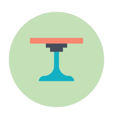 Yuvarlak masa renkli vektör simgesi