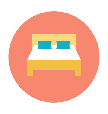 Yatak renkli vektör simgesi