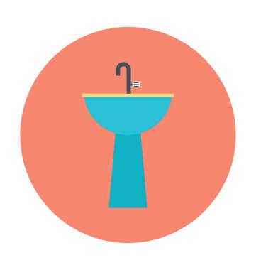 Lavabo renkli vektör simgesi