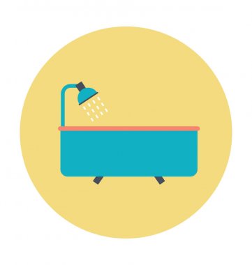 Küvet renkli vektör simgesi