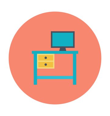 TV standı renkli vektör simgesi