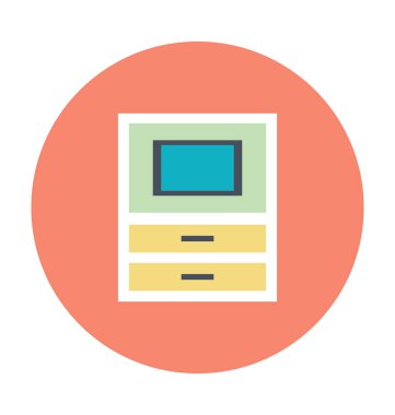 TV standı renkli vektör simgesi