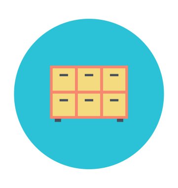 Çekmeceli renkli vektör simgesi