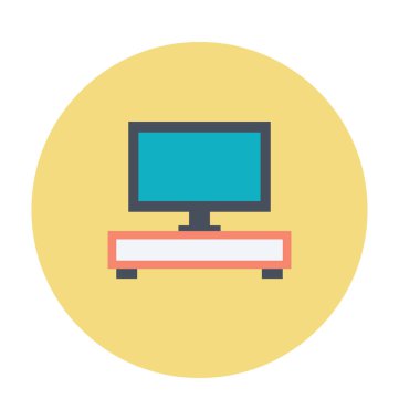 TV standı renkli vektör simgesi