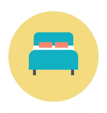 Yatak renkli vektör simgesi