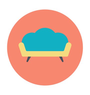 Kanepe renkli vektör simgesi