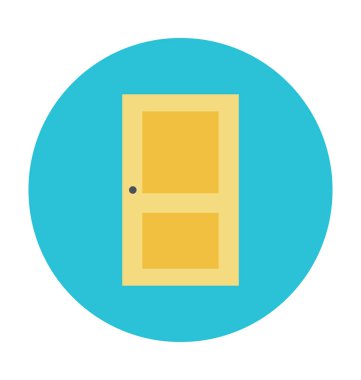 Kapalı kapının renkli vektör simgesi