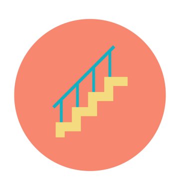 Kapalı merdivenler renkli vektör simgesi