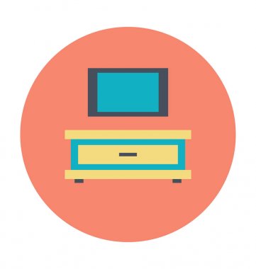 TV standı renkli vektör simgesi