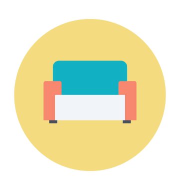 Kanepe renkli vektör simgesi