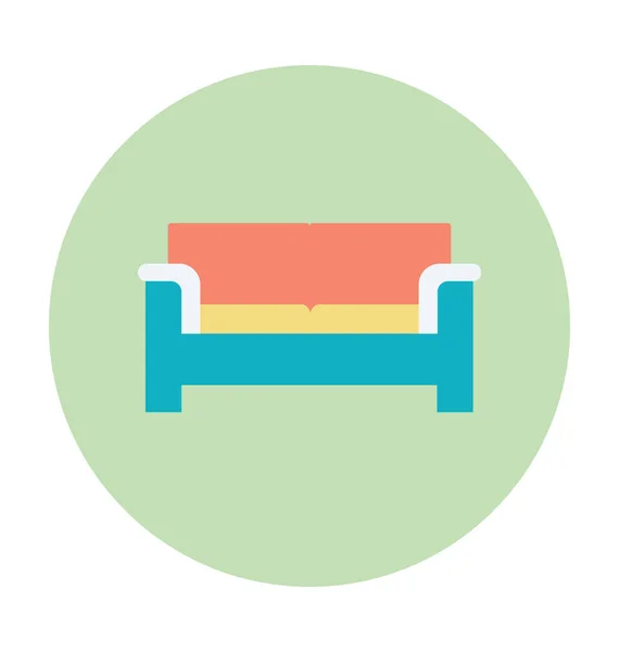 Sofá Color Vector Icono — Vector de stock