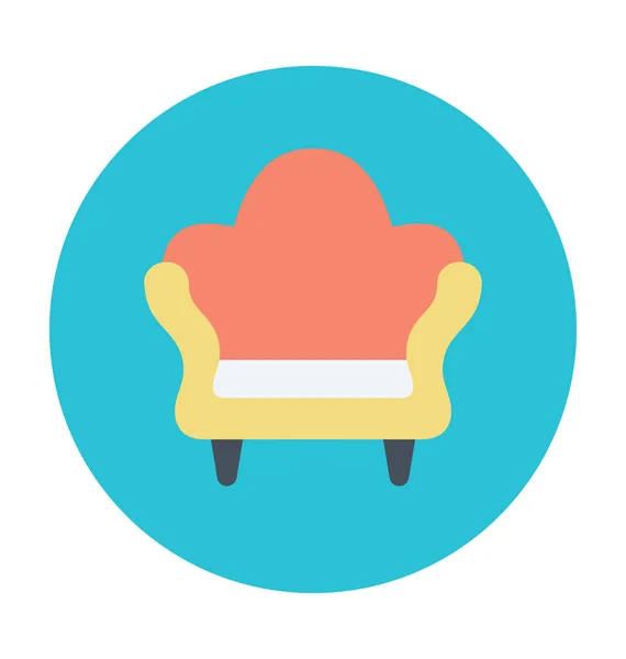 Couch Farbiges Vektor Symbol — Stockvektor